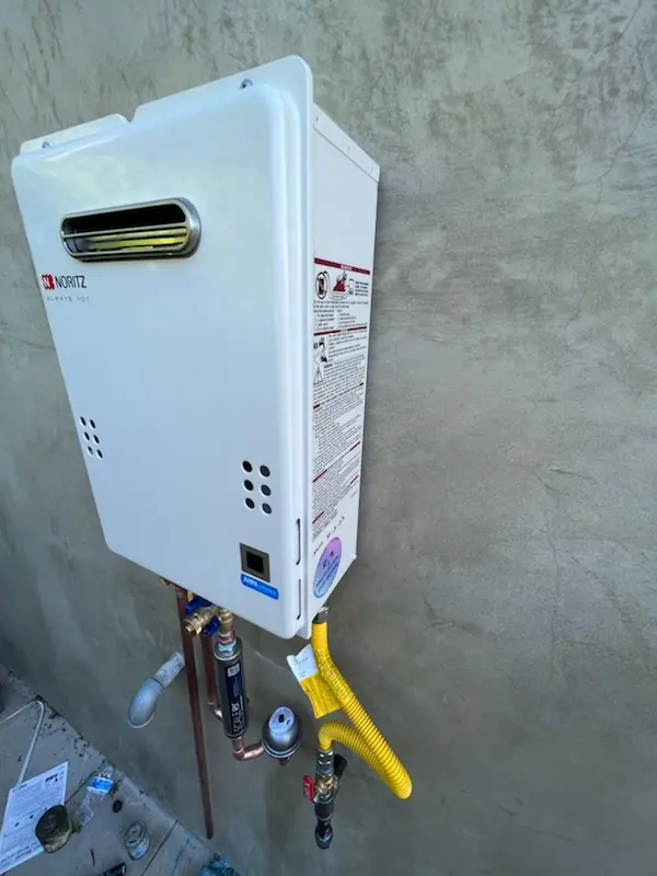 Tankless water heater installation for Azalea Homes homes